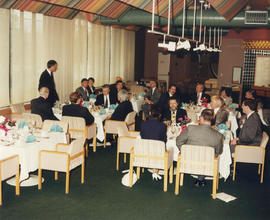 Photograph of a lunch meeting in the Humber Room