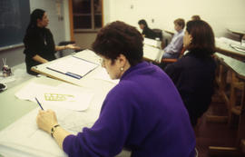 Photograph of faculty member teaching Design Foundations students