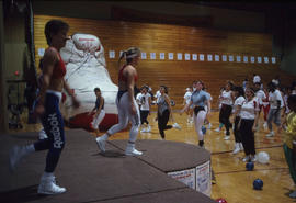 Photograph of a group of persons exercising