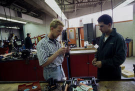 Photograph of Robert Smith and student in the lab