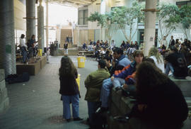 Photograph of People Watching a Performance in the Student Centre