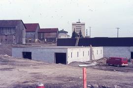 Horse stables and stable related building under construction : [photograph]