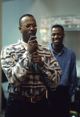 Photograph of students performing at the Black History Month event