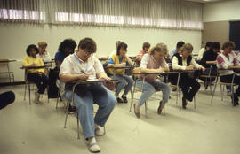 Photograph of students studying in a classroom