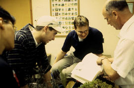 Photograph of Landscaping students in the Horticulture lab