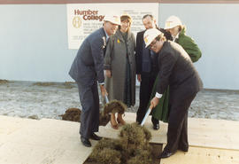 Photograph of ground breaking event for the Technology building