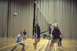 Photograph of a student volleyball game in the Athletic Centre