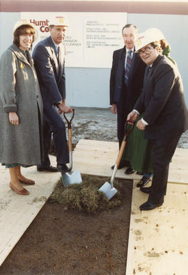 Photograph of ground breaking event for the Technology building