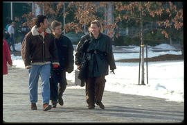 Photograph of students on walkway at Humber North