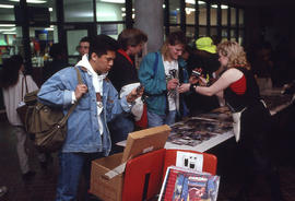 Photograph of a music sale near the Bookstore