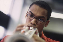 Photograph of music student