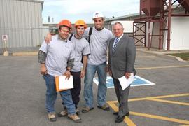 President John Davies with students from the Centre for Trades and Technology : [photograph]