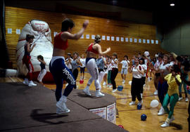 Photograph of students exercising
