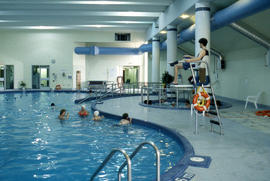 Photograph of a lifeguard at Humber community swimming pool