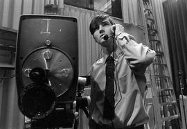 Photograph of Paul Cauldifeld Using TV Studio Equipment