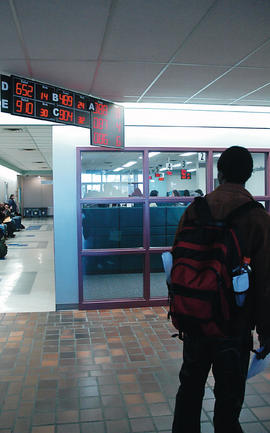 Photograph of a digital board in the Registrars office