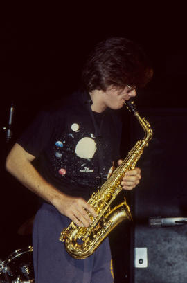 Photograph of a saxophone player