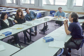 Photograph of attendees at the School for Creative Writing workshop