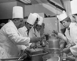 Photograph of Culinary Arts Students Working in the Kitchen with Igor Sukor