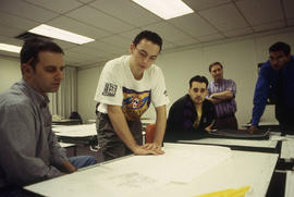 Photograph of students in the Graphic Arts program