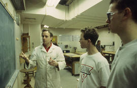 Photograph of Mark Paddison and students from the Cabinet Making program