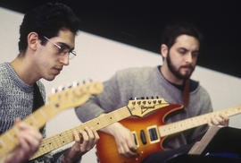 Photograph of two music students