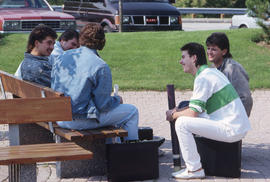 Photograph of students conversing