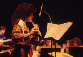 Photograph of a Flute-player performing at the Christmas concert