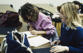 Photograph of students completing questionnaire