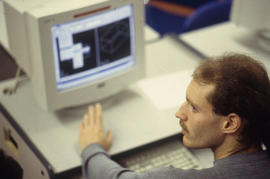 Photograph of student working on the computer