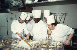 Photograph of faculty member Anthony Bevan and students