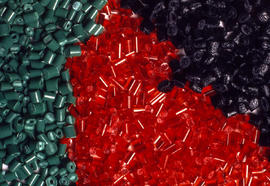 Photograph of colourful beads