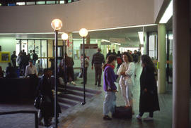 Photograph of students in the concourse, in front of the Business Division offices