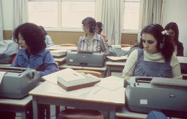 Photograph of Students in the Secretarial/Transcribing Lab