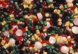 Photograph of colourful beads