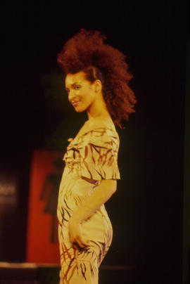 Photograph of model at Synthesis fashion event