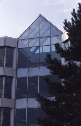 Photograph of a view of the Library building ("NX") from floor to ceiling