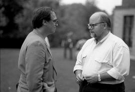 Photograph of Joe Kertes and Greg Gatenby at the creative writing workshop