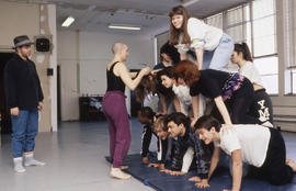 Photograph of Theatre program students doing physical exercises