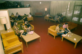 Photograph of Nursing students in the lounge at Osler Campus