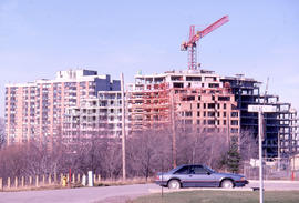 Photograph of construction of apartment buildings near North Campus