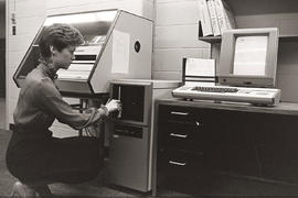 Photograph of a word processing operator