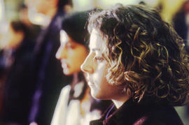Photograph of a young woman attending an event