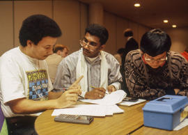 Photograph  of students at a Math contest