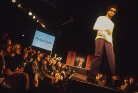 Photograph of student fashion models on the runway