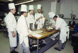 Photograph of Michael McFadden providing a demonstration for his students