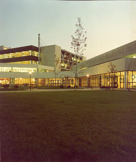 Photograph of the North Campups Main Entrance Lit Up