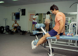 Photograph of students and staff in the Fitness Centre