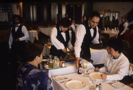 Photograph of Hospitality Students Serving Customers in the Humber Room