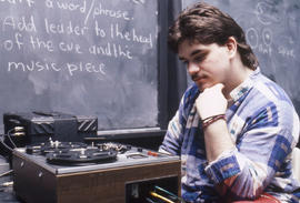Photograph of a Theatre Student Working on an Assignment